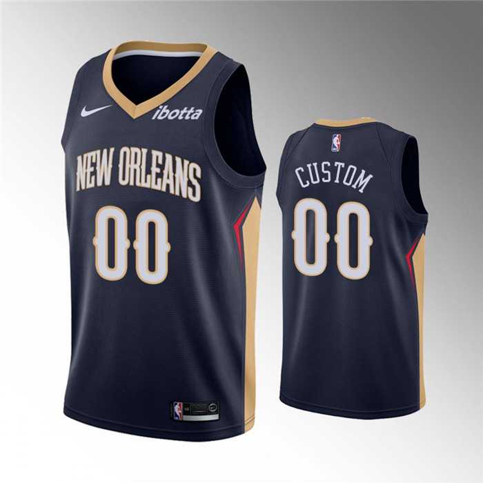 Men%27s New Orleans Pelicans Active Player Custom Navy Icon Edition Stitched Jersey->customized nba jersey->Custom Jersey